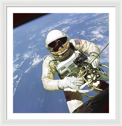 Ed White First American Spacewalker / Art Photo - Framed Print