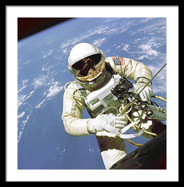 Ed White First American Spacewalker / Art Photo - Framed Print