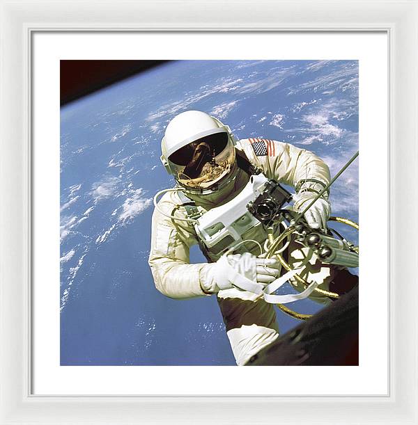 Ed White First American Spacewalker / Art Photo - Framed Print