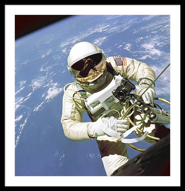 Ed White First American Spacewalker / Art Photo - Framed Print