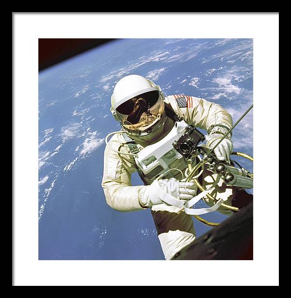 Ed White First American Spacewalker / Art Photo - Framed Print