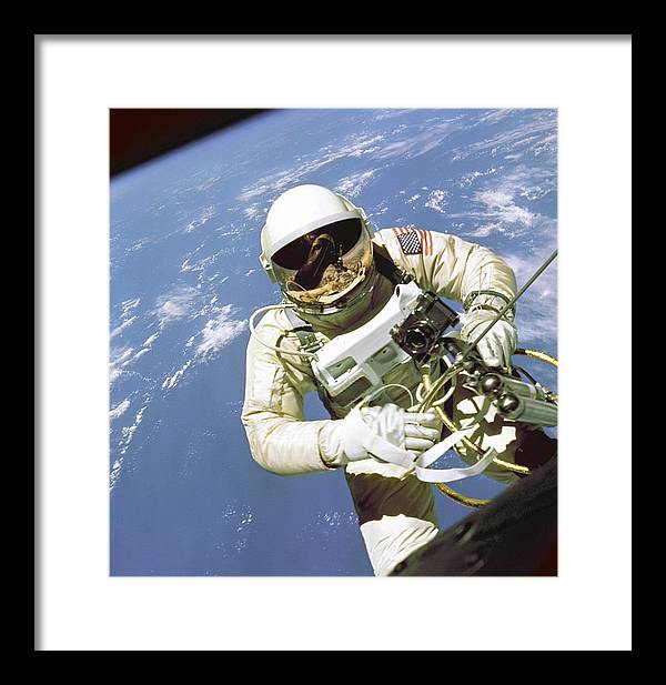 Ed White First American Spacewalker / Art Photo - Framed Print