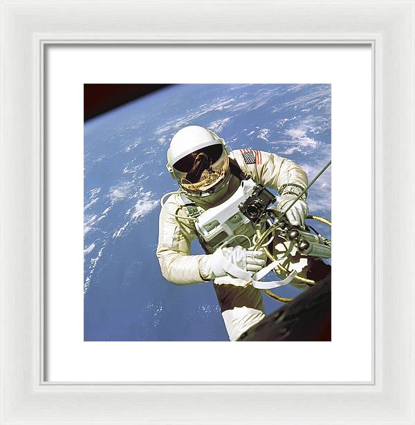 Ed White First American Spacewalker / Art Photo - Framed Print