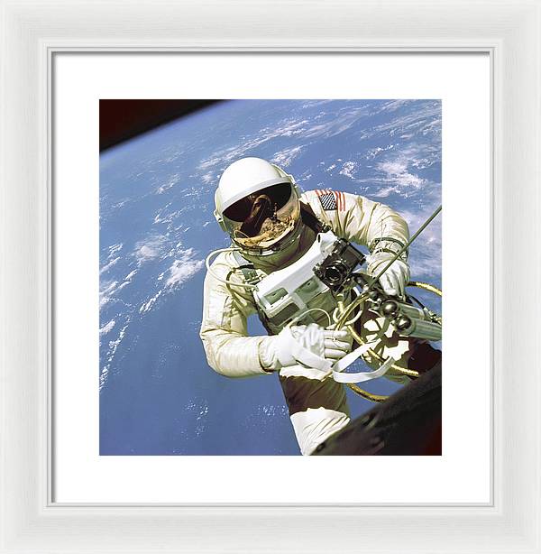 Ed White First American Spacewalker / Art Photo - Framed Print