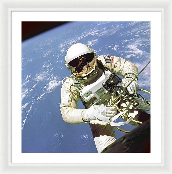 Ed White First American Spacewalker / Art Photo - Framed Print