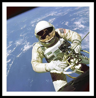 Ed White First American Spacewalker / Art Photo - Framed Print