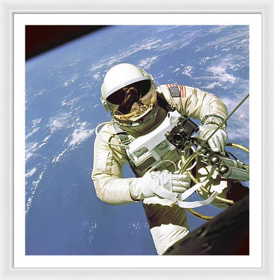 Ed White First American Spacewalker / Art Photo - Framed Print