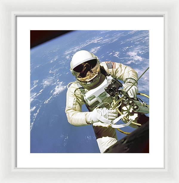 Ed White First American Spacewalker / Art Photo - Framed Print