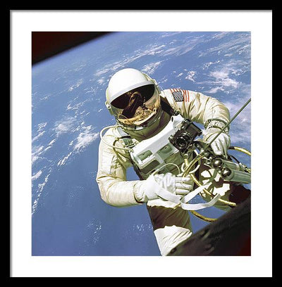 Ed White First American Spacewalker / Art Photo - Framed Print