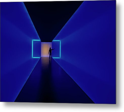 The Light Inside installation, by James Turrell, at the Museum of Fine Arts, Houston, Texas    - Metal Print