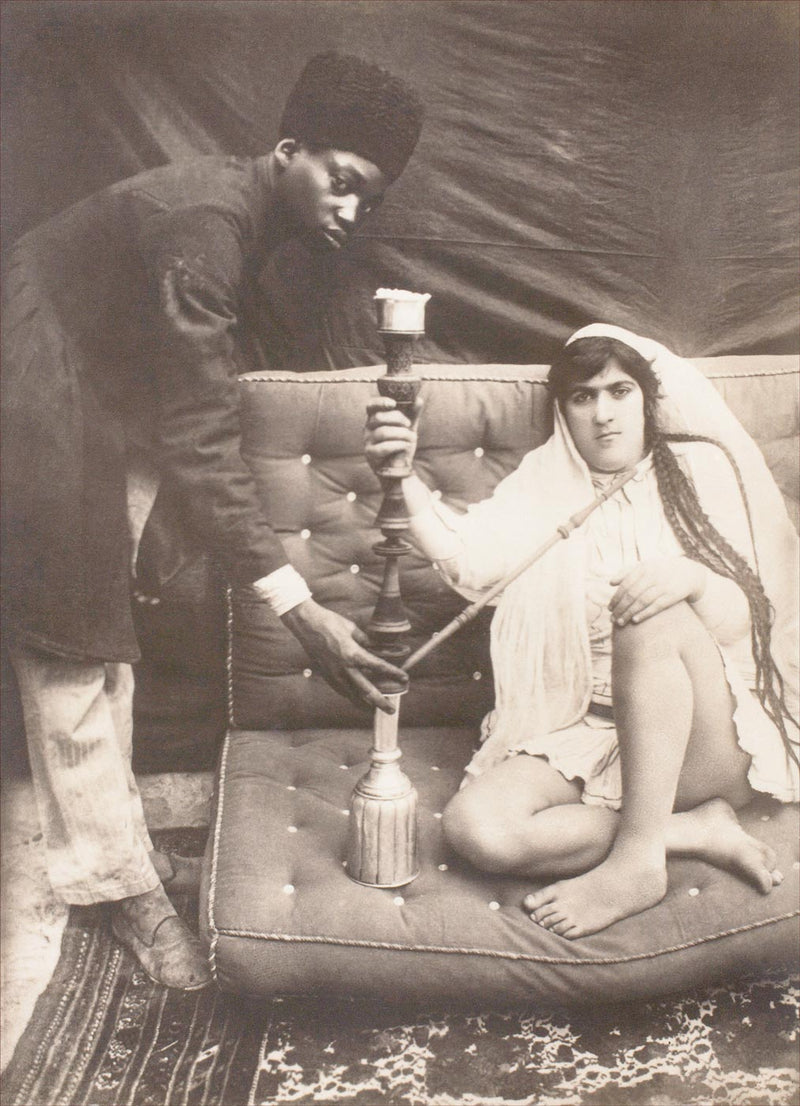 Young Concubine with a Hookah, Harem of Naser Al Din Shah Qajar, Iran