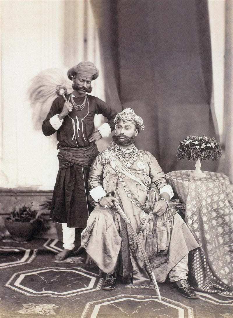 Maharajah Olkar of Indore with his Attendant