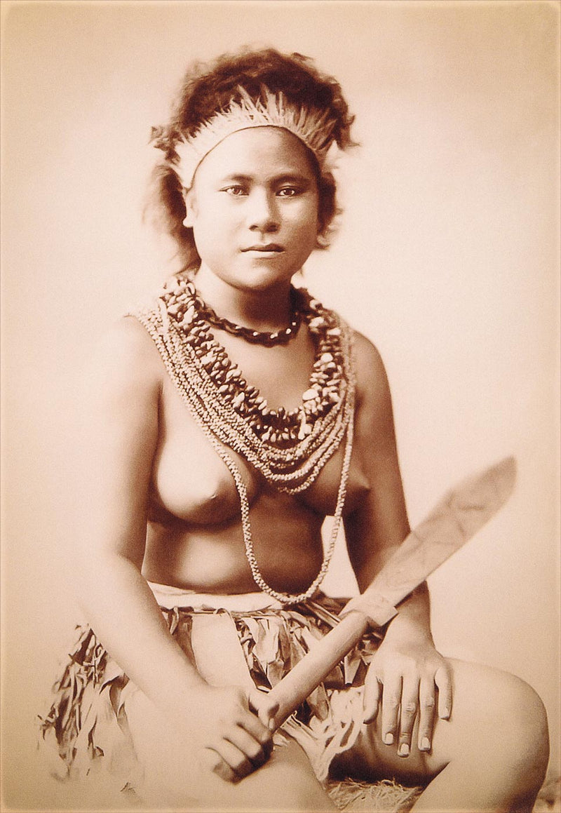 Young Samoan Woman with Sword
