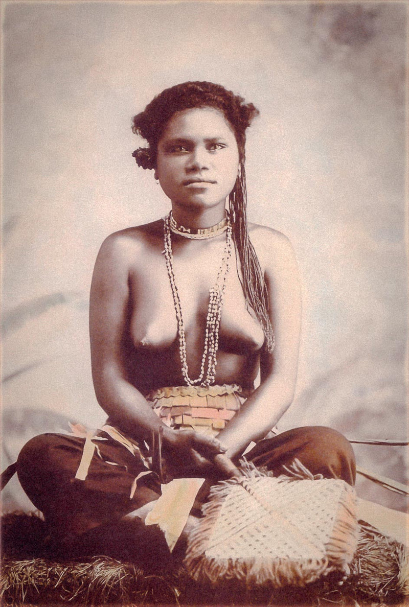 Young Samoan Woman with a Fan