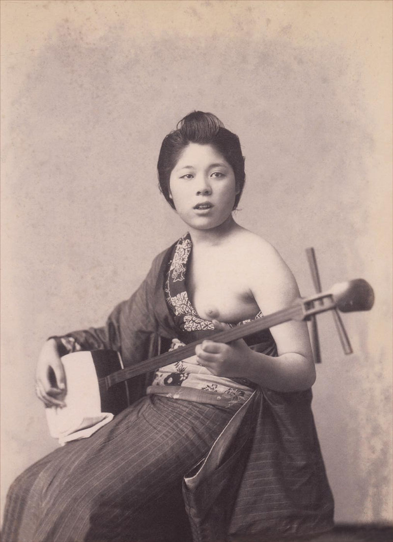 Japanese Woman Playing Shamisen