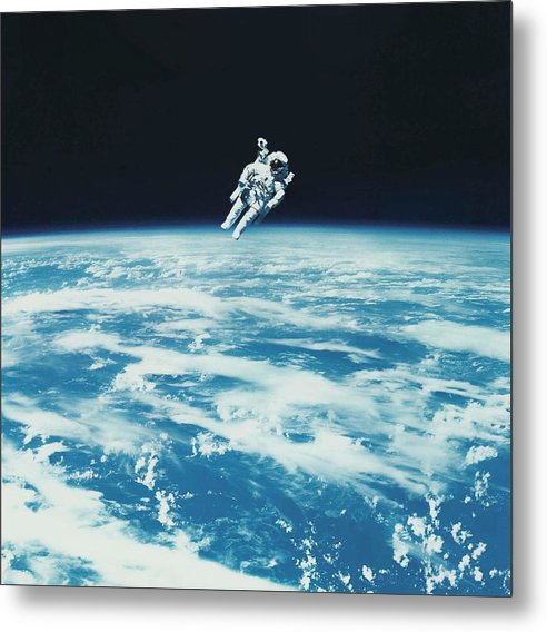 Astronaut Bruce McCandless, Space Shuttle Challenger, 1984 / Art Photo - Metal Print