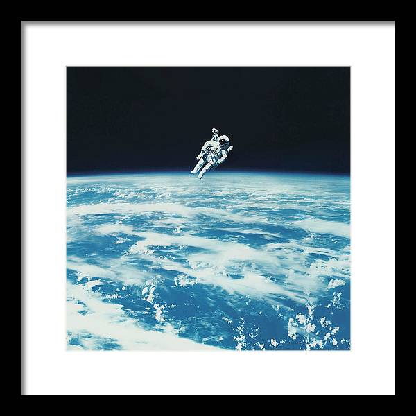 Astronaut Bruce McCandless, Space Shuttle Challenger, 1984 / Art Photo - Framed Print