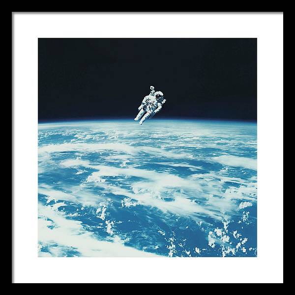 Astronaut Bruce McCandless, Space Shuttle Challenger, 1984 / Art Photo - Framed Print