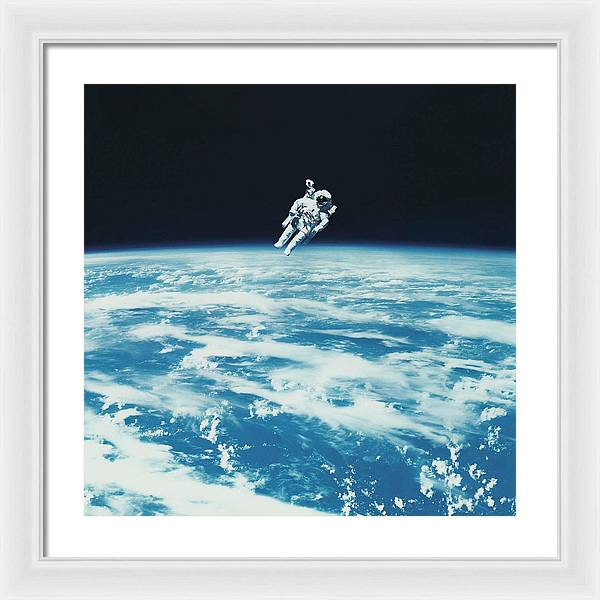 Astronaut Bruce McCandless, Space Shuttle Challenger, 1984 / Art Photo - Framed Print