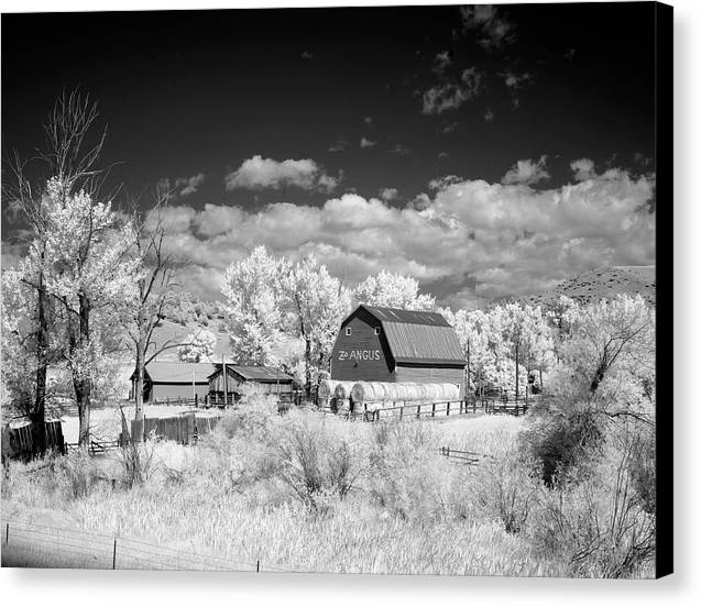 Barn in rural Montana, Infrared View / Art Photo - Canvas Print