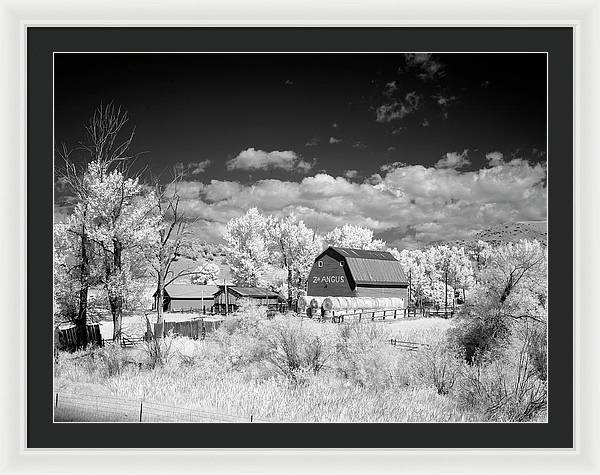 Barn in rural Montana, Infrared View / Art Photo - Framed Print