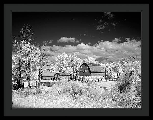 Barn in rural Montana, Infrared View / Art Photo - Framed Print