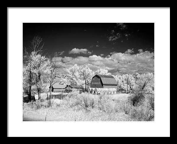 Barn in rural Montana, Infrared View / Art Photo - Framed Print