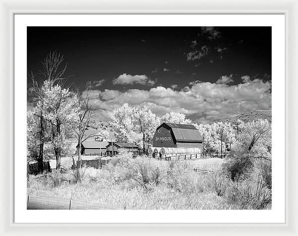 Barn in rural Montana, Infrared View / Art Photo - Framed Print