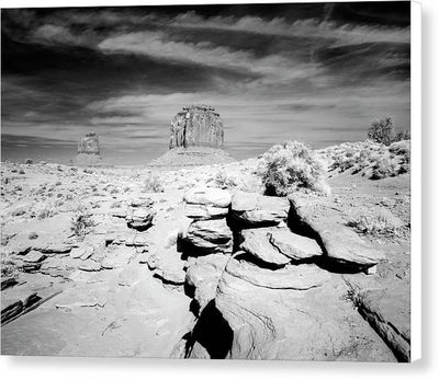 Infrared view of Monument Valley, Arizona / Art Photo - Canvas Print