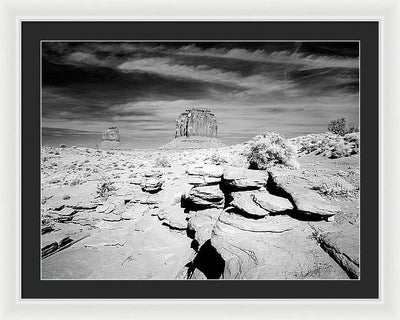 Infrared view of Monument Valley, Arizona / Art Photo - Framed Print