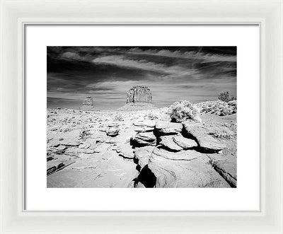 Infrared view of Monument Valley, Arizona / Art Photo - Framed Print