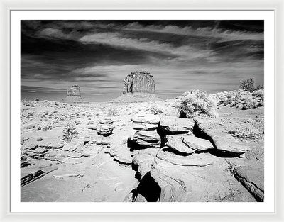 Infrared view of Monument Valley, Arizona / Art Photo - Framed Print