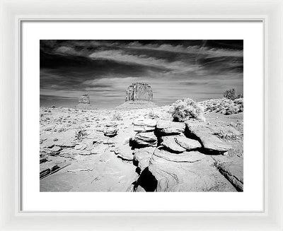 Infrared view of Monument Valley, Arizona / Art Photo - Framed Print