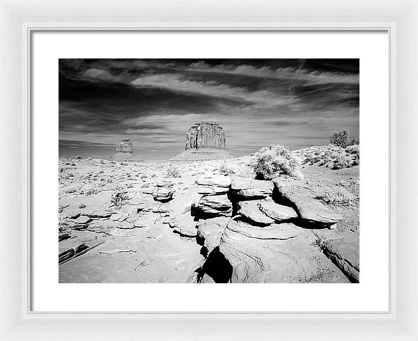 Infrared view of Monument Valley, Arizona / Art Photo - Framed Print