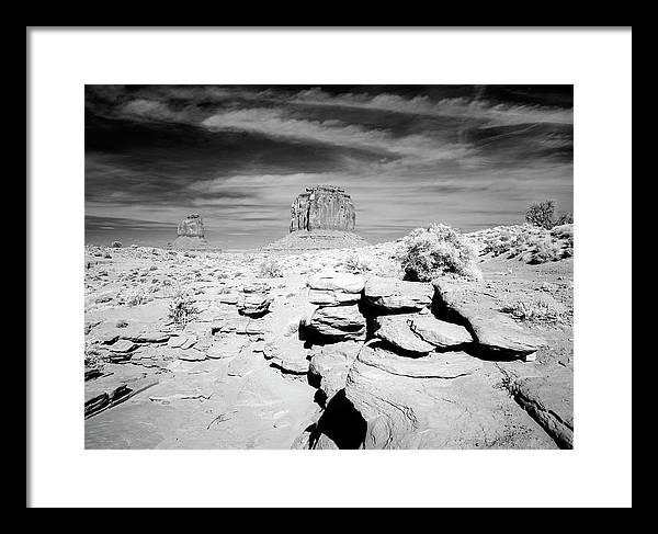 Infrared view of Monument Valley, Arizona / Art Photo - Framed Print