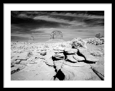 Infrared view of Monument Valley, Arizona / Art Photo - Framed Print