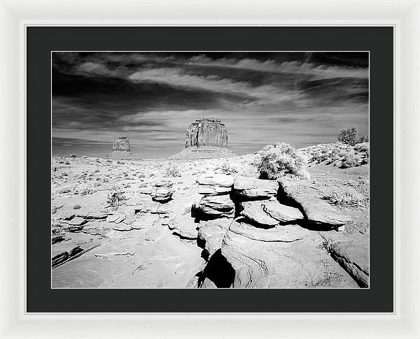 Infrared view of Monument Valley, Arizona / Art Photo - Framed Print