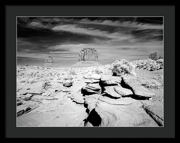 Infrared view of Monument Valley, Arizona / Art Photo - Framed Print