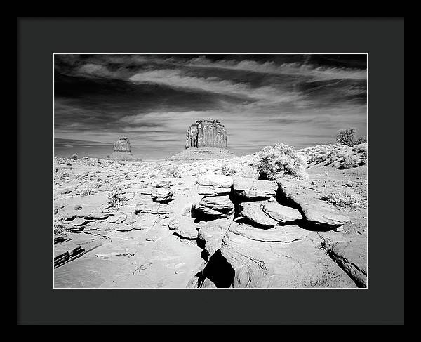 Infrared view of Monument Valley, Arizona / Art Photo - Framed Print