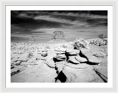 Infrared view of Monument Valley, Arizona / Art Photo - Framed Print