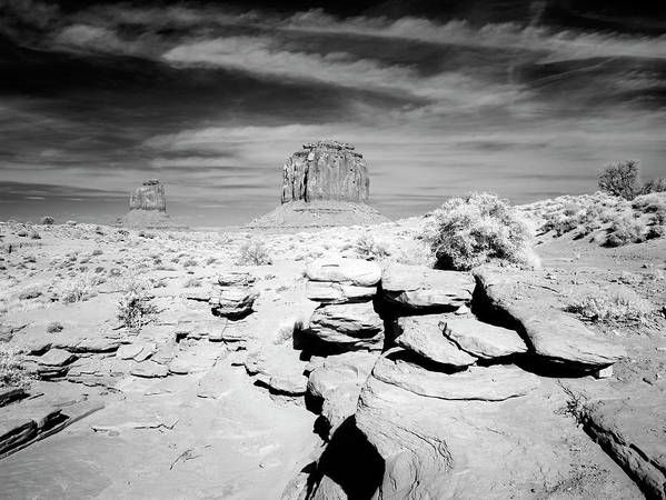 Infrared view of Monument Valley, Arizona / Art Photo - Art Print