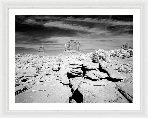 Infrared view of Monument Valley, Arizona / Art Photo - Framed Print