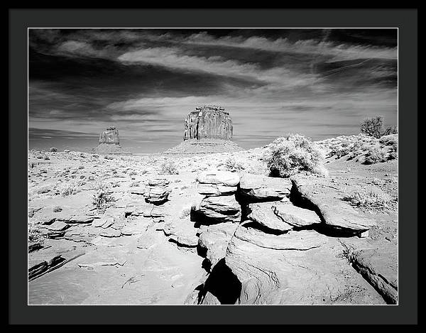 Infrared view of Monument Valley, Arizona / Art Photo - Framed Print