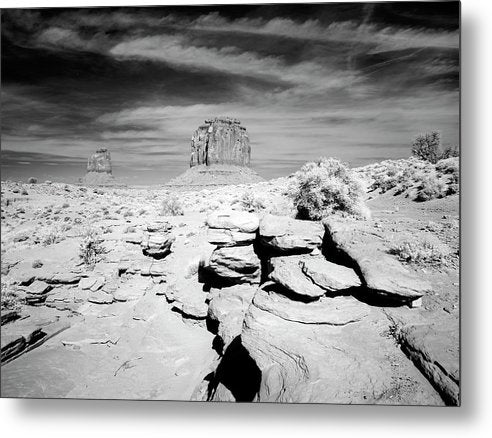 Infrared view of Monument Valley, Arizona / Art Photo - Metal Print