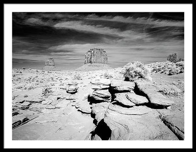 Infrared view of Monument Valley, Arizona / Art Photo - Framed Print