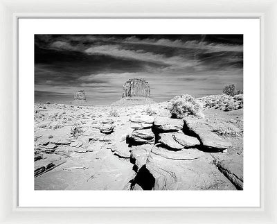 Infrared view of Monument Valley, Arizona / Art Photo - Framed Print