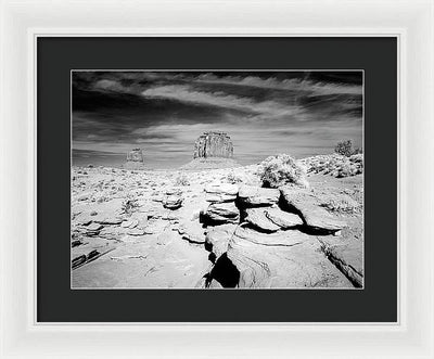 Infrared view of Monument Valley, Arizona / Art Photo - Framed Print