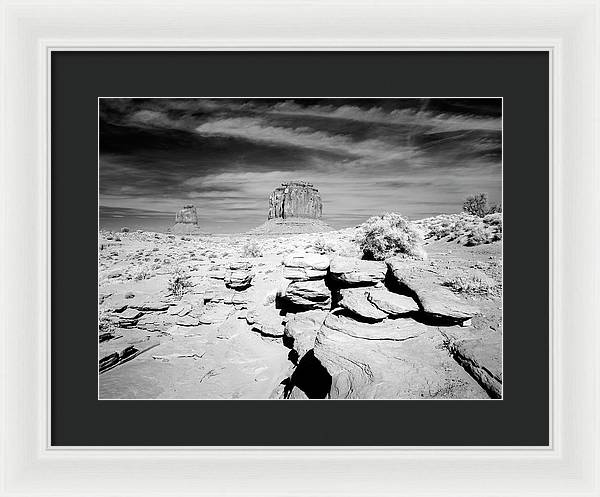 Infrared view of Monument Valley, Arizona / Art Photo - Framed Print