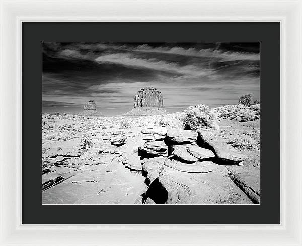 Infrared view of Monument Valley, Arizona / Art Photo - Framed Print