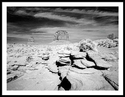 Infrared view of Monument Valley, Arizona / Art Photo - Framed Print